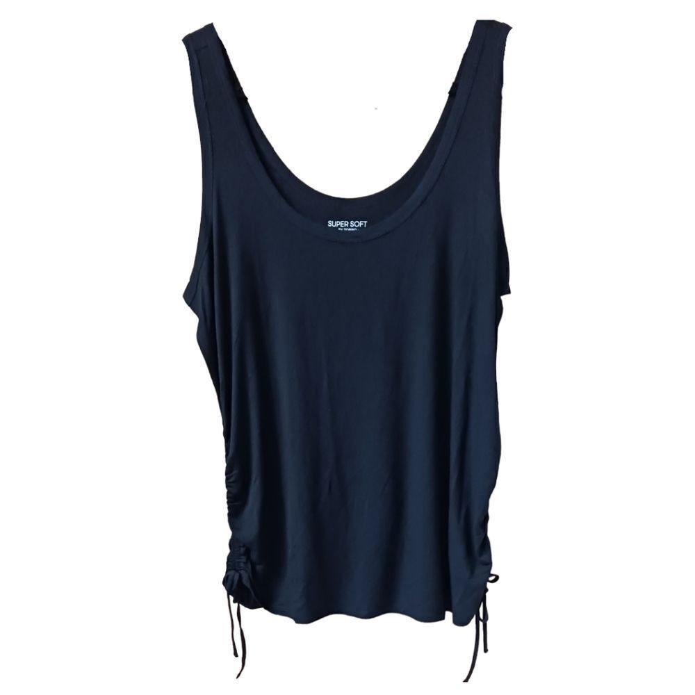 TORRID Plus Size Black Super soft Scoop Neck Side Tie Tank Top SIZE 3X - Picture 2 of 12